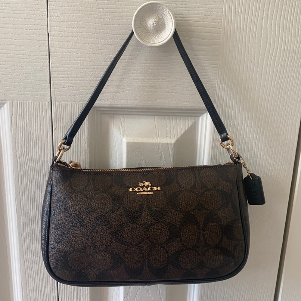 Authentic Coach Leather Bag with Gold